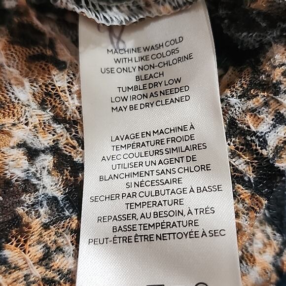 Free People Out For The Night Top / Snake Combo Tan Black blouse tops size small - Picture 7 of 13